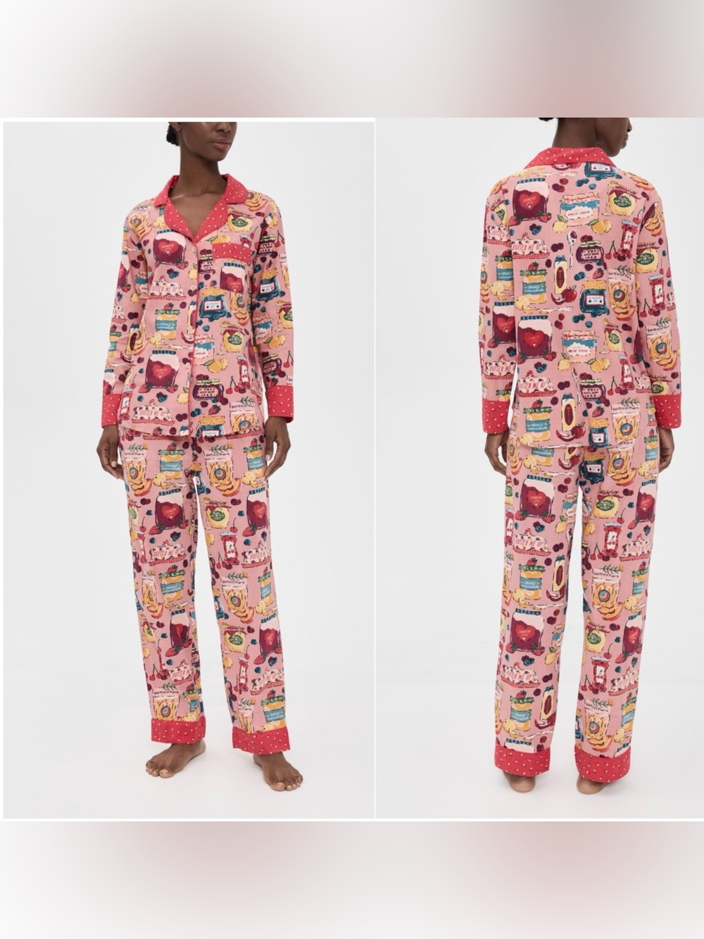 Printfresh Berry Bliss Print Long Sleeve Notch Collar Pajama Set